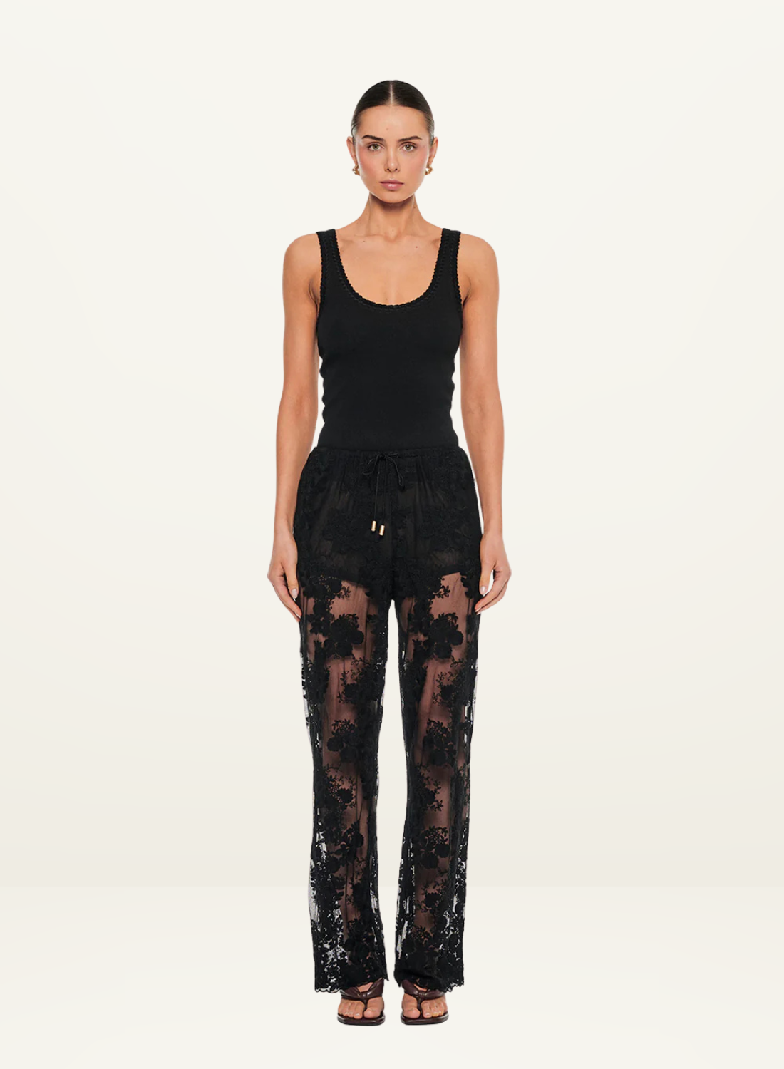 Kivari Jaxon Lace Pant in Black