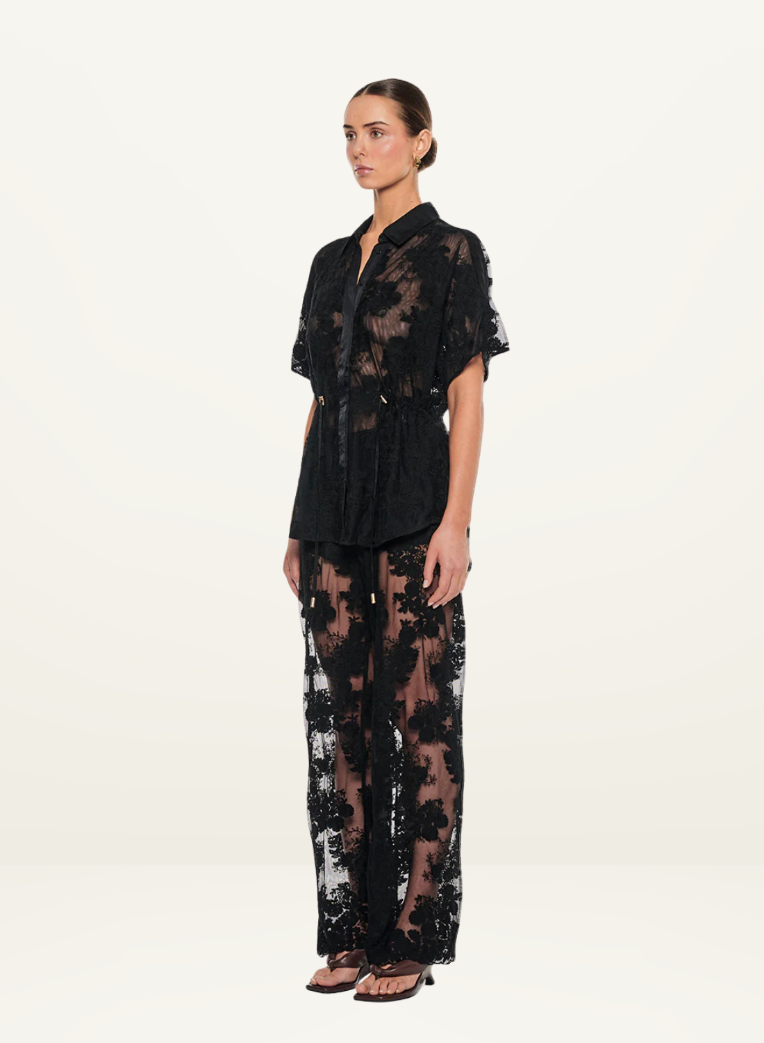 Kivari Jaxon Lace Pant in Black
