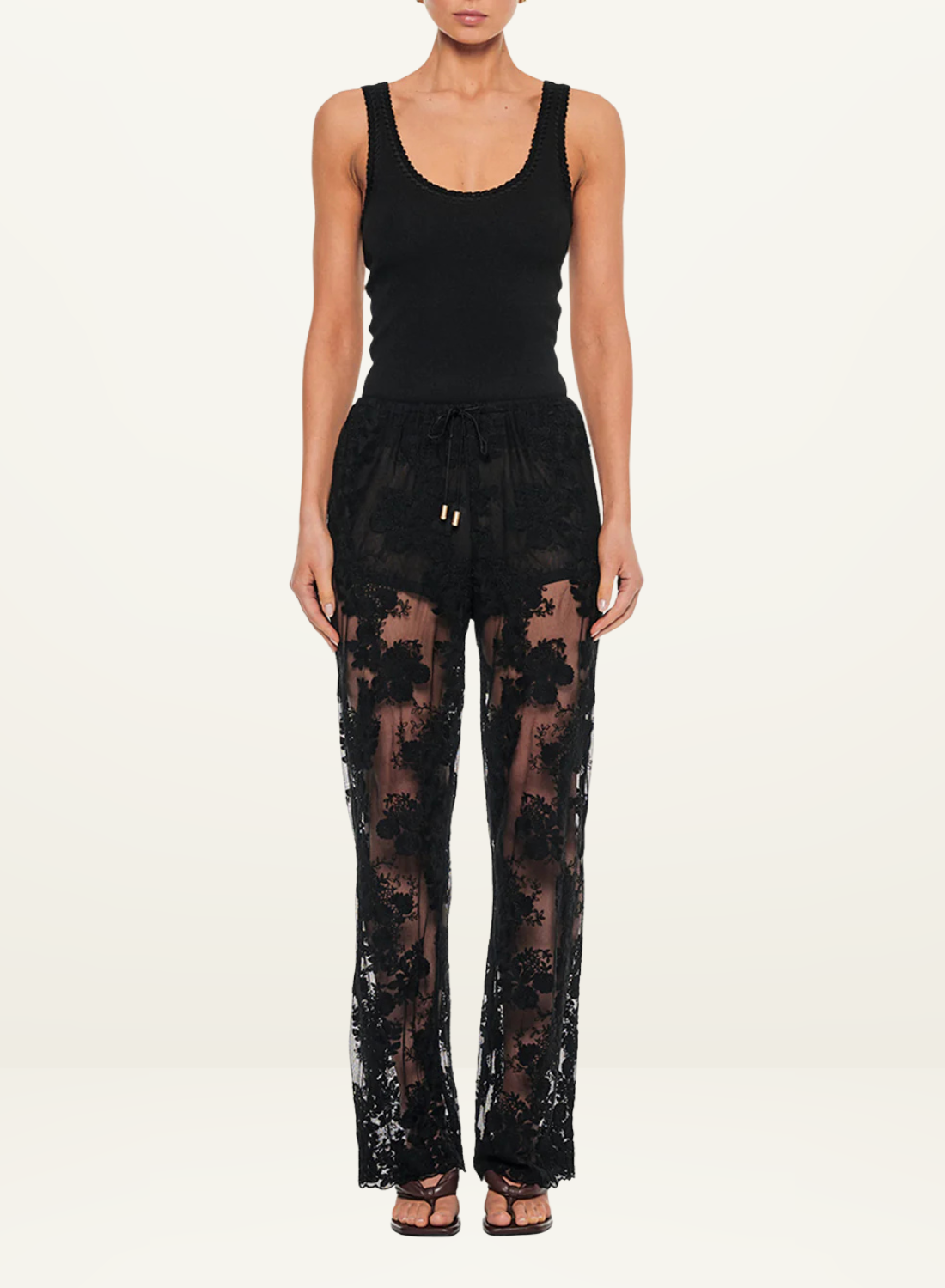 Kivari Jaxon Lace Pant in Black
