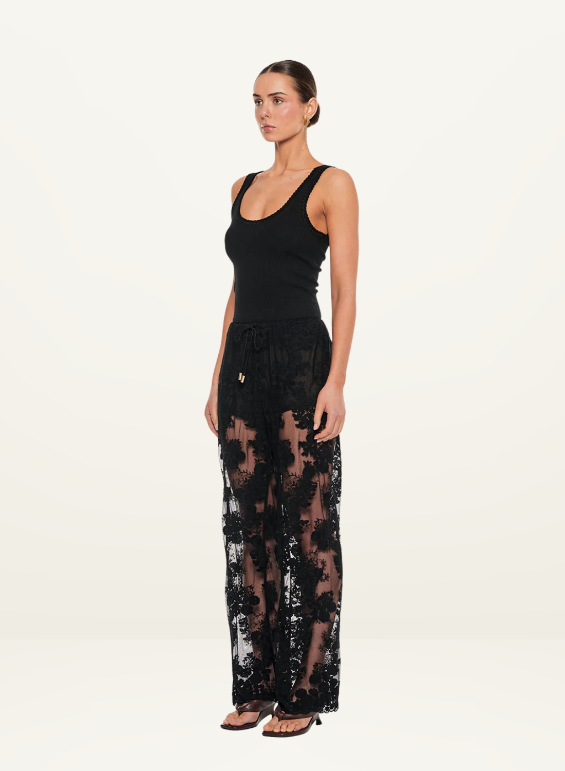 Kivari Jaxon Lace Pant in Black