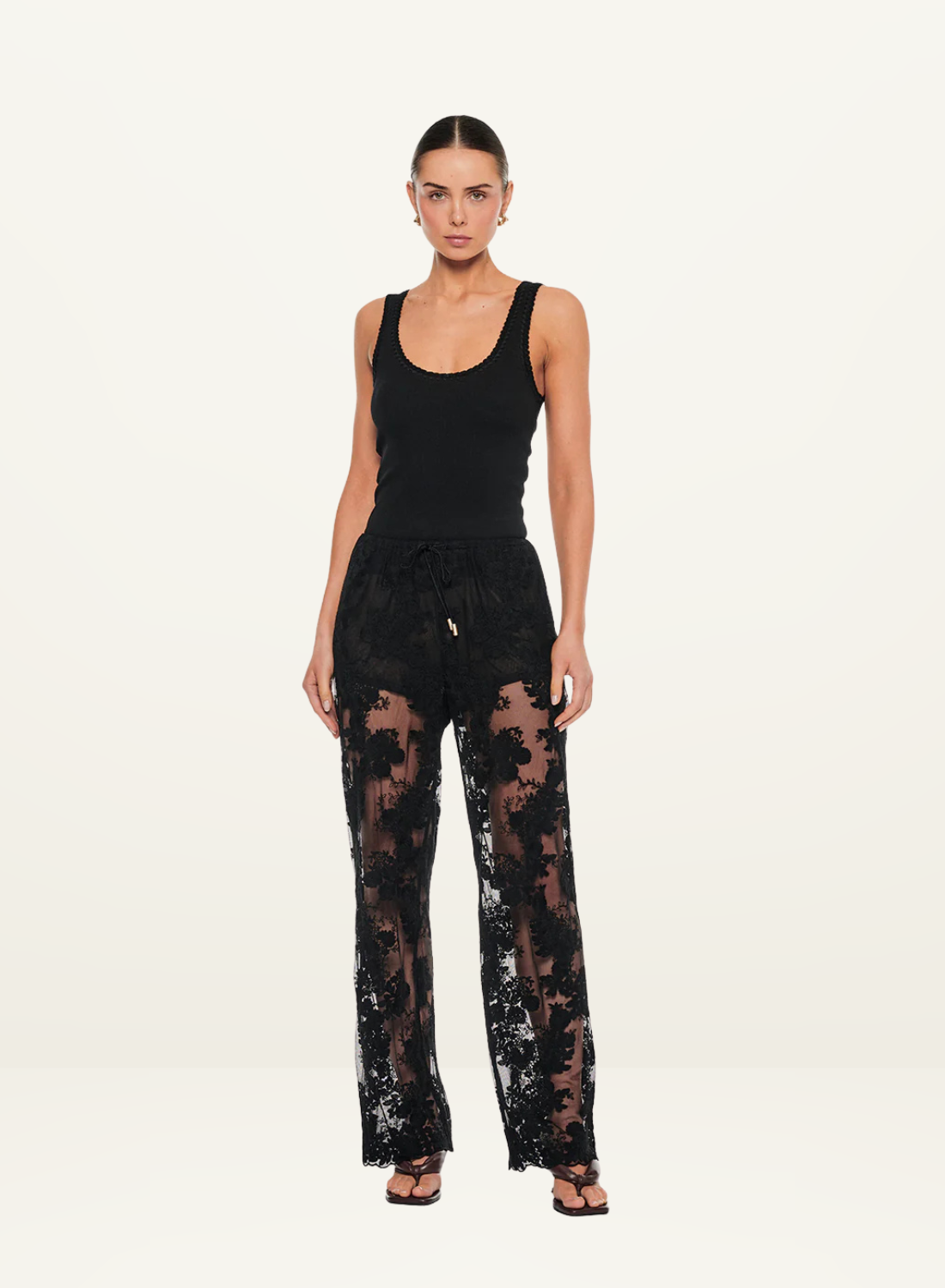 Kivari Jaxon Lace Pant in Black