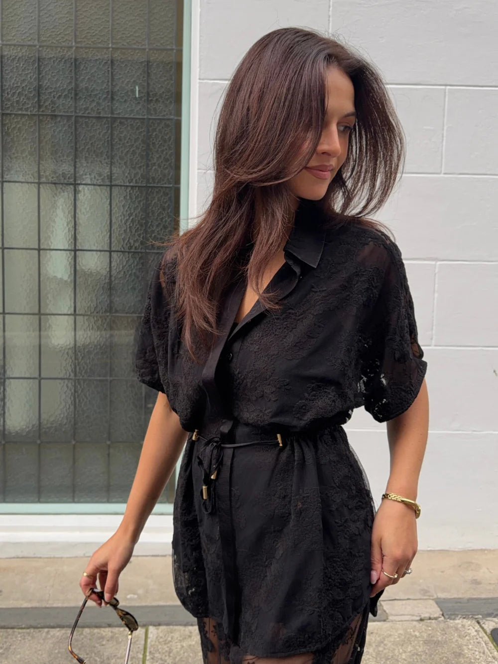 Kivari Jaxon Lace Shirt in Black