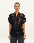 Kivari Jaxon Lace Shirt in Black