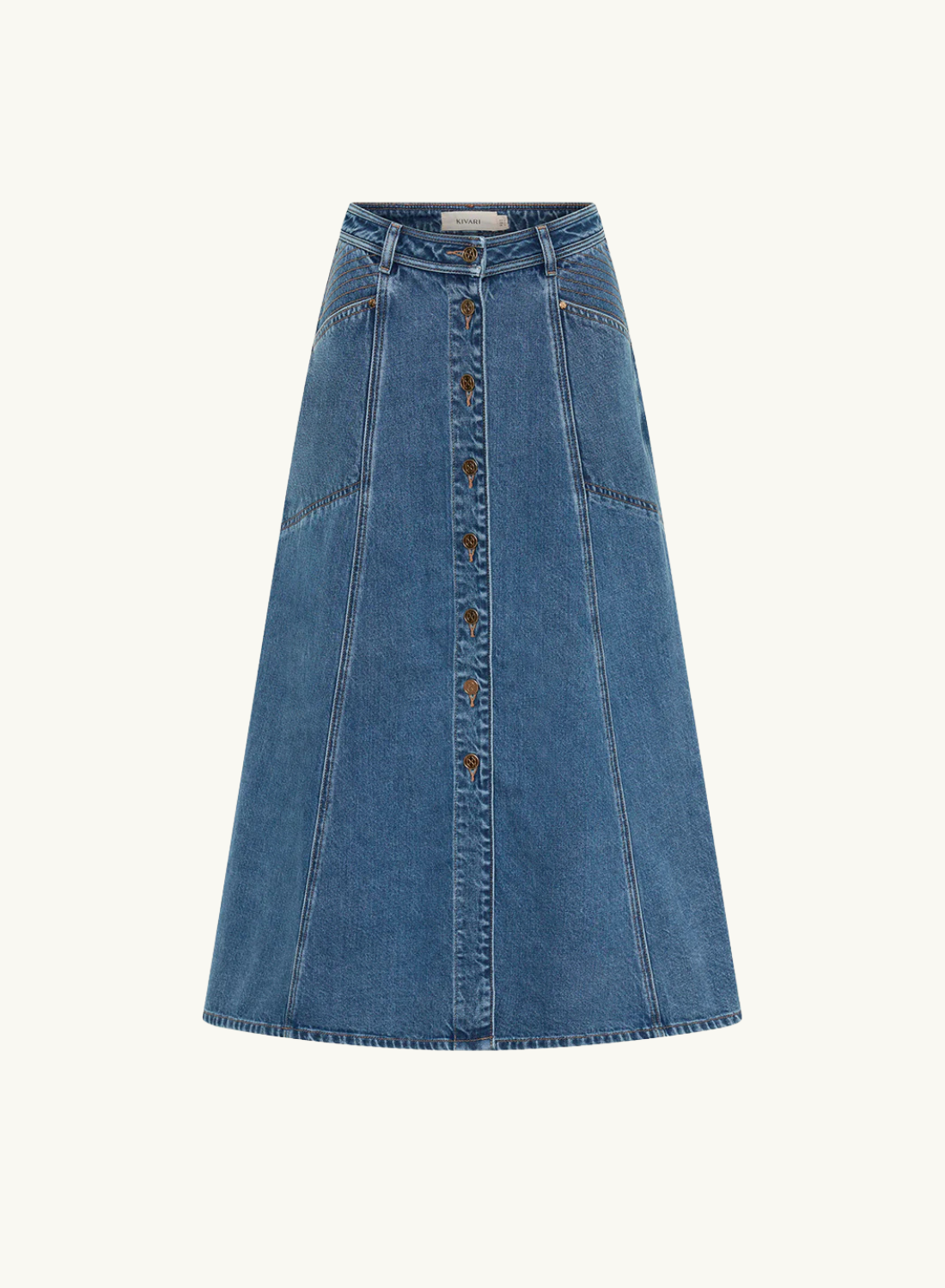 Kivari Rita Denim Skirt in Blue // COMING SOON