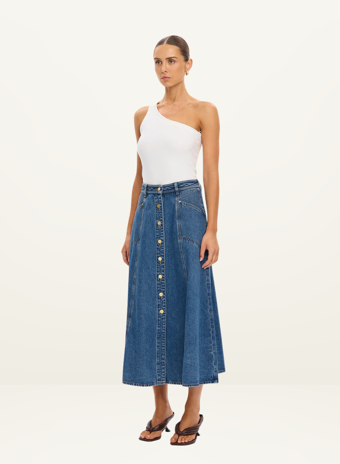 Kivari Rita Denim Skirt in Blue // COMING SOON