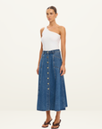 Kivari Rita Denim Skirt in Blue // COMING SOON
