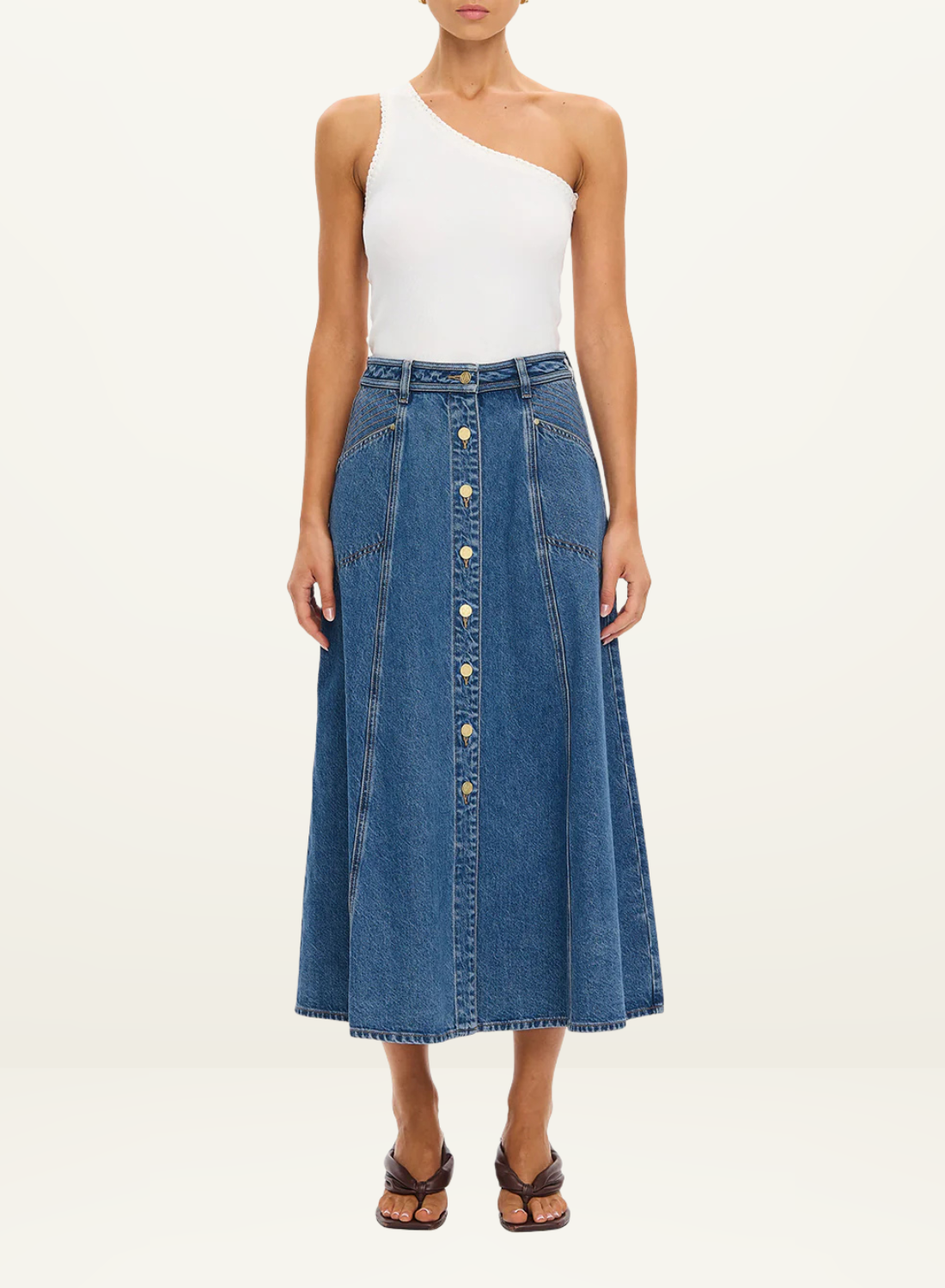 Kivari Rita Denim Skirt in Blue // COMING SOON