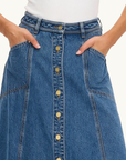 Kivari Rita Denim Skirt in Blue // COMING SOON