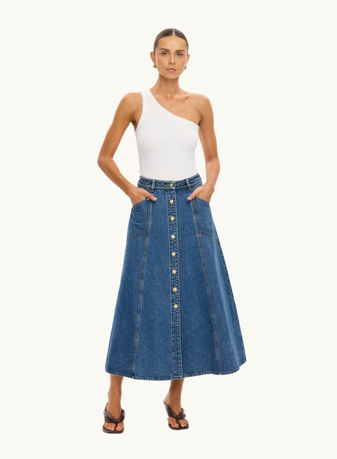 Kivari Rita Denim Skirt in Blue // COMING SOON