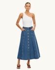 Kivari Rita Denim Skirt in Blue // COMING SOON