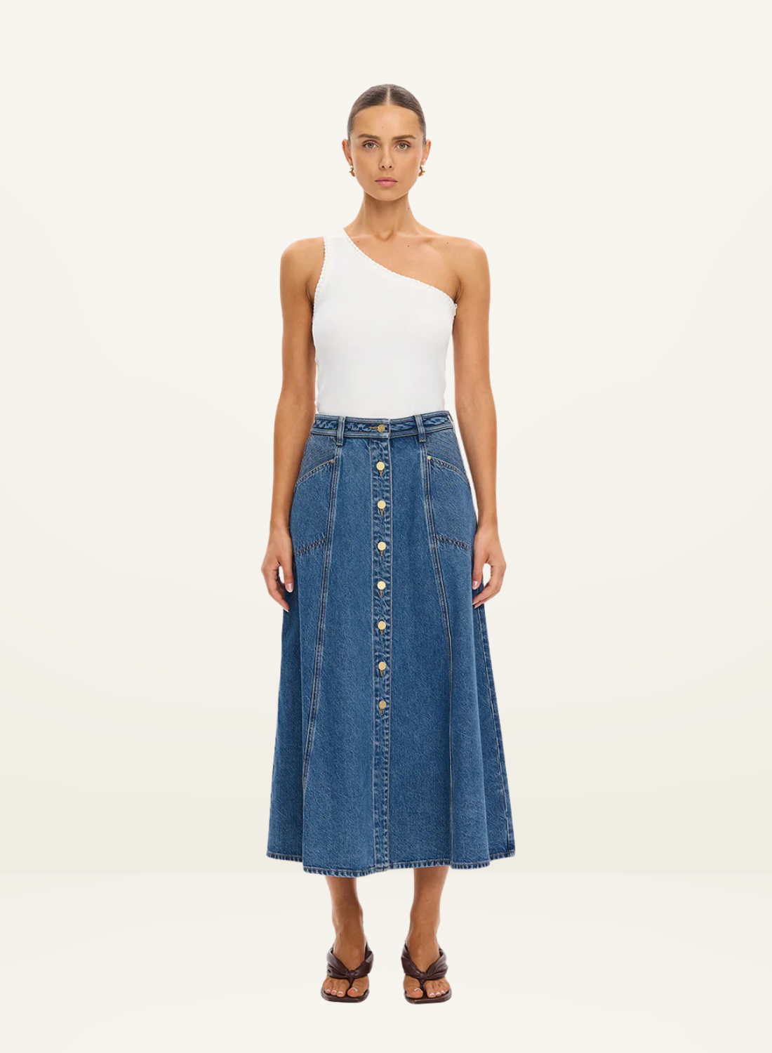 Kivari Rita Denim Skirt in Blue // COMING SOON
