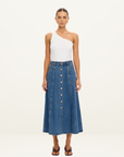 Kivari Rita Denim Skirt in Blue // COMING SOON