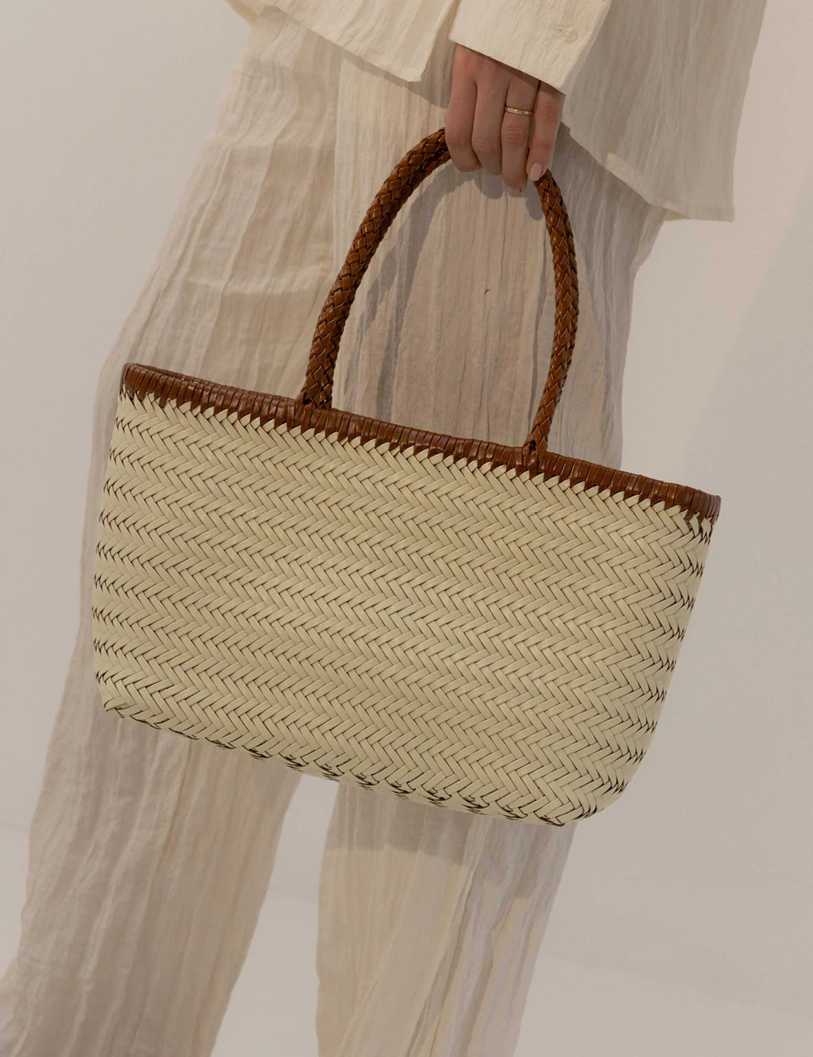 Amelia Woven Bag CREAM/ VINTAGE TAN La Tribe-La Tribe-Frolic Girls