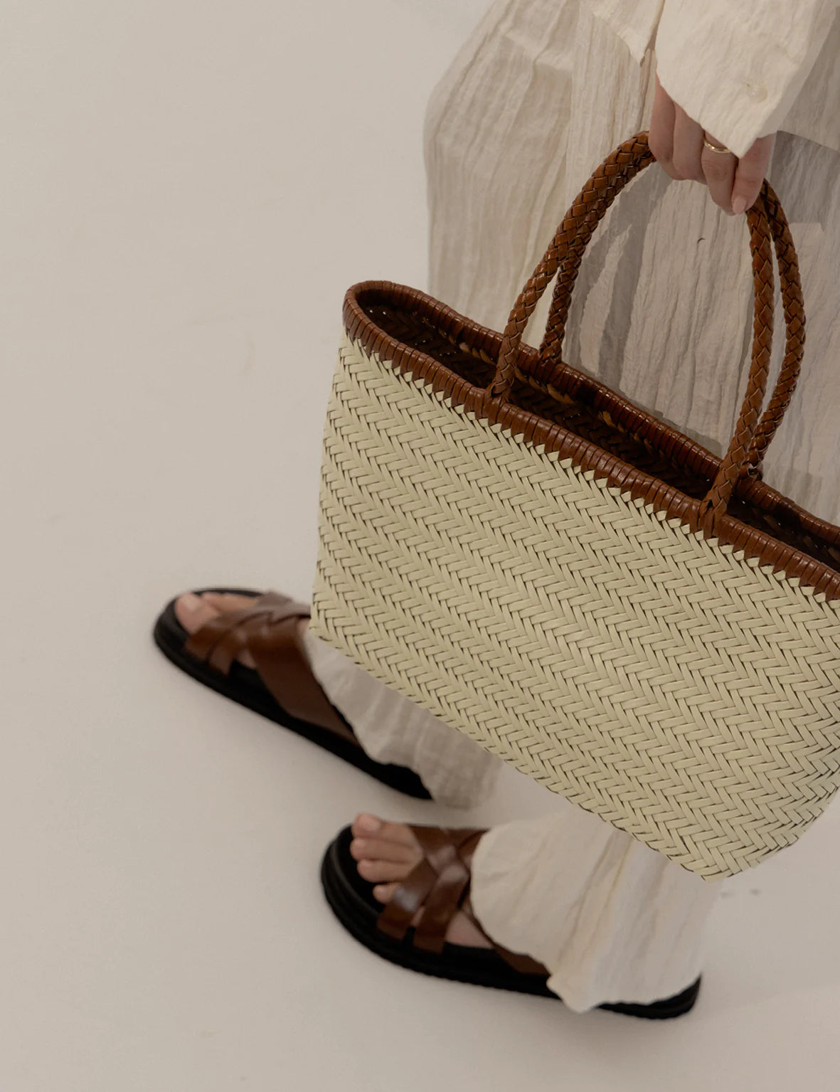 Amelia Woven Bag CREAM/ VINTAGE TAN La Tribe-La Tribe-Frolic Girls