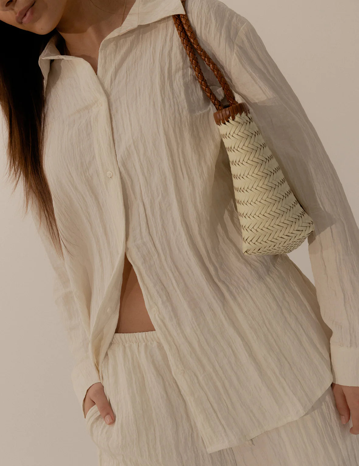 Amelia Woven Bag CREAM/ VINTAGE TAN La Tribe-La Tribe-Frolic Girls