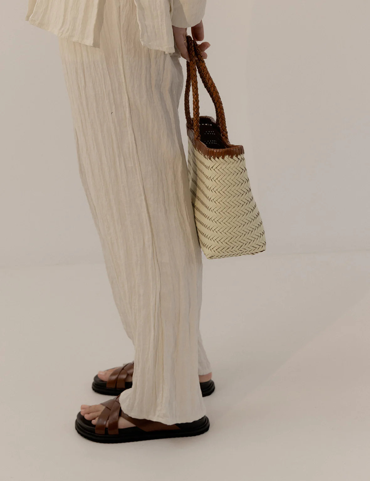 Amelia Woven Bag CREAM/ VINTAGE TAN La Tribe-La Tribe-Frolic Girls