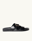 La Tribe Buckle Strap Sandal in Black