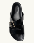 La Tribe Buckle Strap Sandal in Black