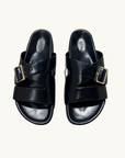 La Tribe Buckle Strap Sandal in Black