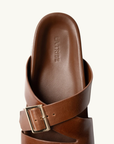 La Tribe Buckle Strap Sandal in Cognac