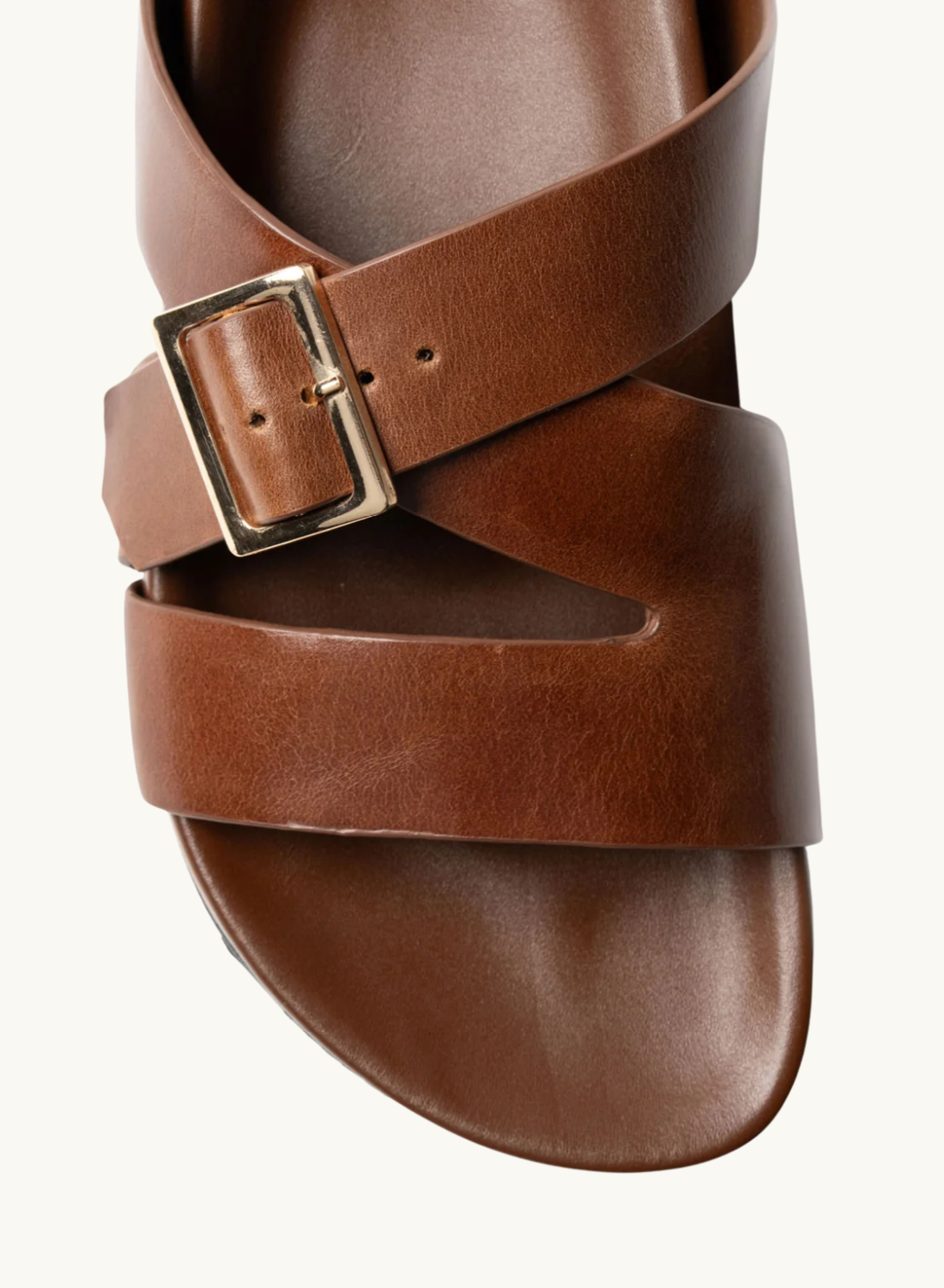 La Tribe Buckle Strap Sandal in Cognac