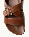La Tribe Buckle Strap Sandal in Cognac