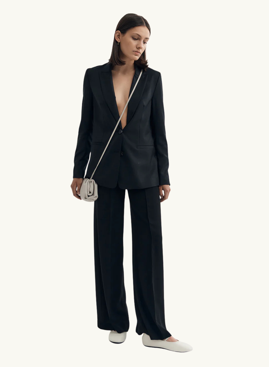 La Tribe Dumpling Bag in Bone (Medium)