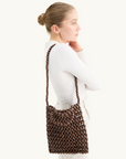 La Tribe Gia Beaded Tote Bag in Brown