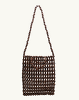 La Tribe Gia Beaded Tote Bag in Brown