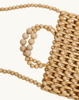 La Tribe Gia Beaded Tote Bag in Natural