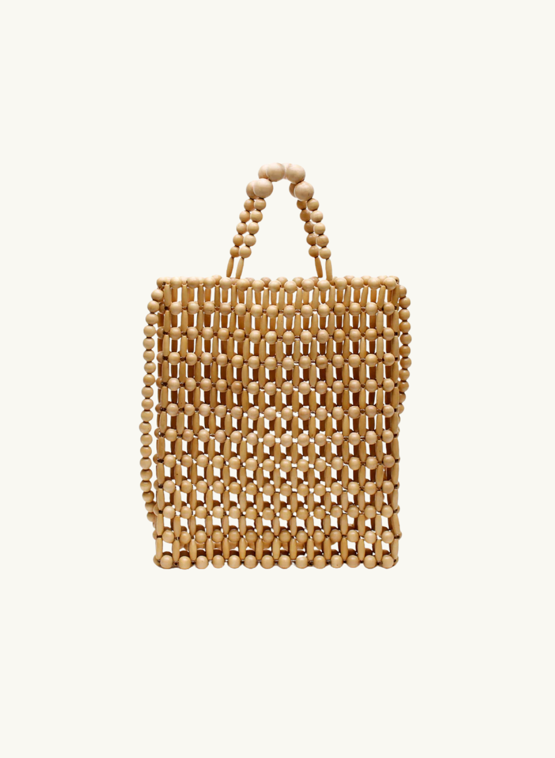 La Tribe Gia Beaded Tote Bag in Natural