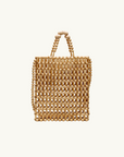 La Tribe Gia Beaded Tote Bag in Natural