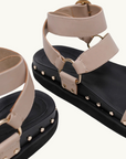 La Tribe Studded Sandal in Nude