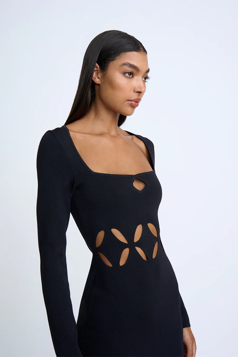 Laser Lattice Knit Dress BLACK By Johnny-By Johnny-Frolic Girls