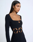 Laser Lattice Knit Dress BLACK By Johnny-By Johnny-Frolic Girls