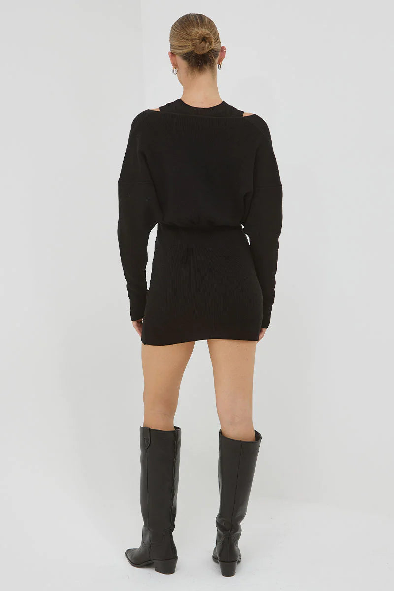 Legacy Knit Combo Dress BLACK Sovere-Sovere-Frolic Girls