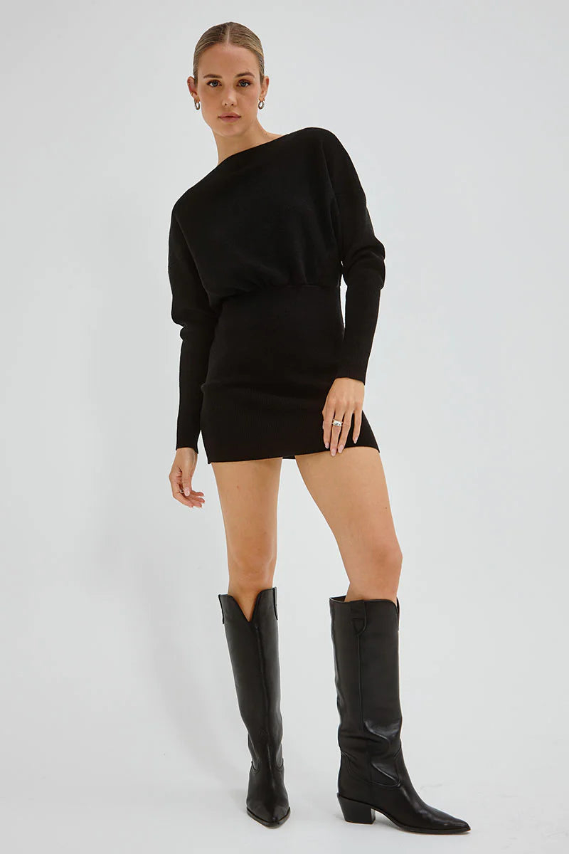 Legacy Knit Combo Dress BLACK Sovere-Sovere-Frolic Girls