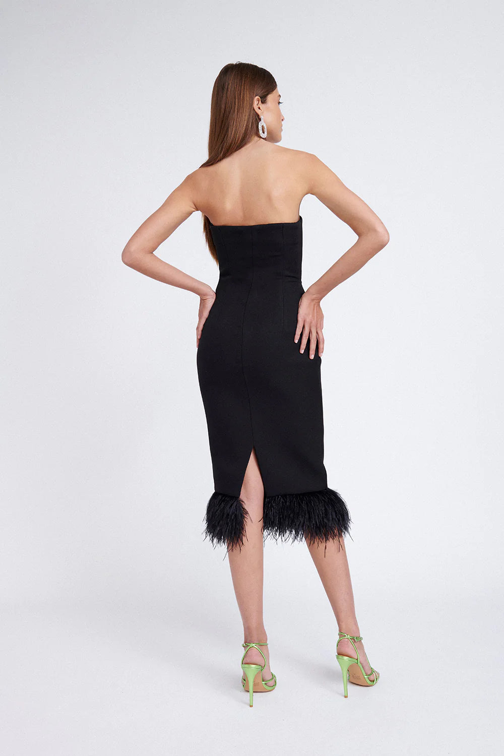 Lidi Feather Midi Dress BLACK By Johnny-By Johnny-Frolic Girls