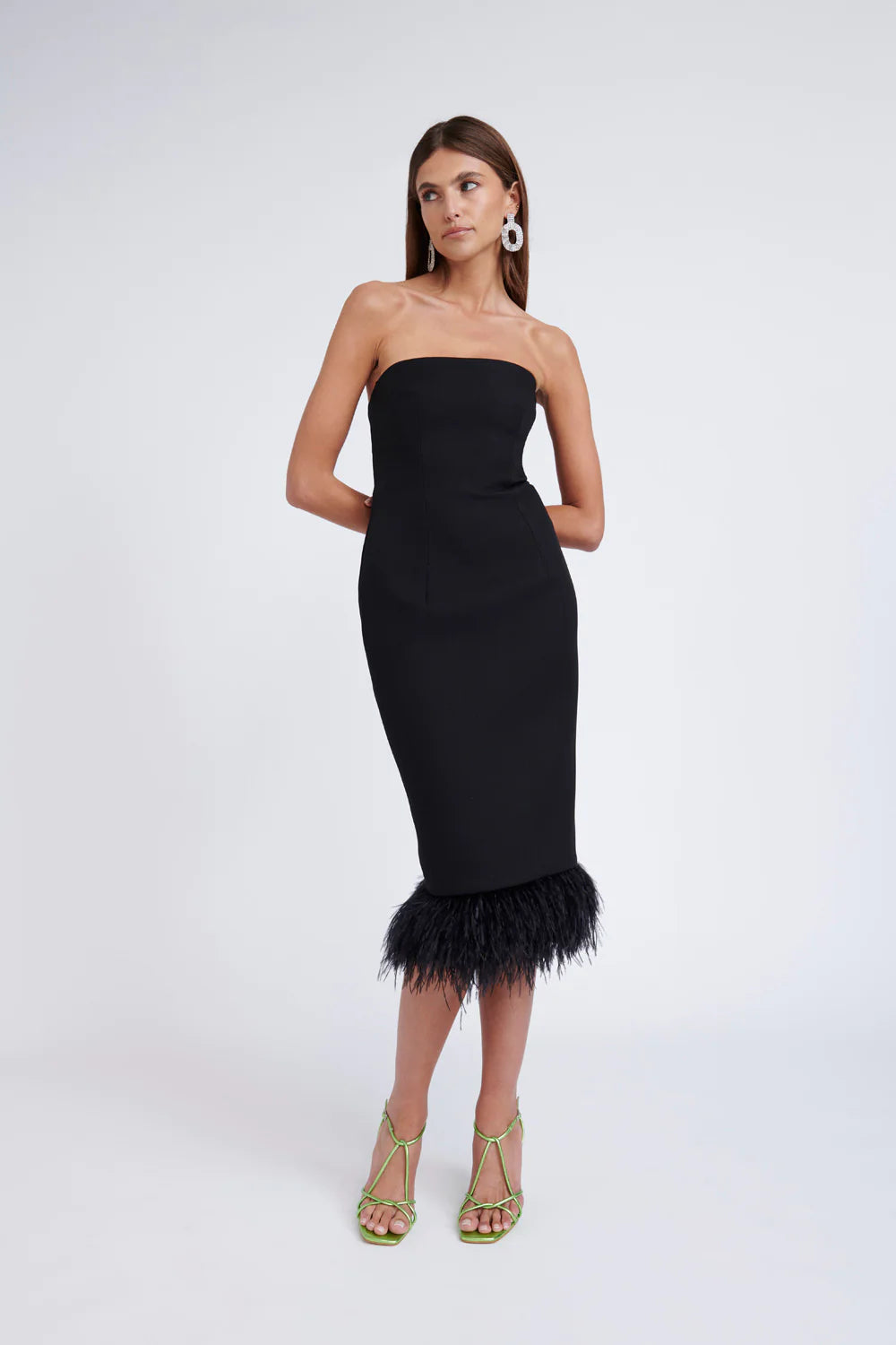 Lidi Feather Midi Dress BLACK By Johnny-By Johnny-Frolic Girls