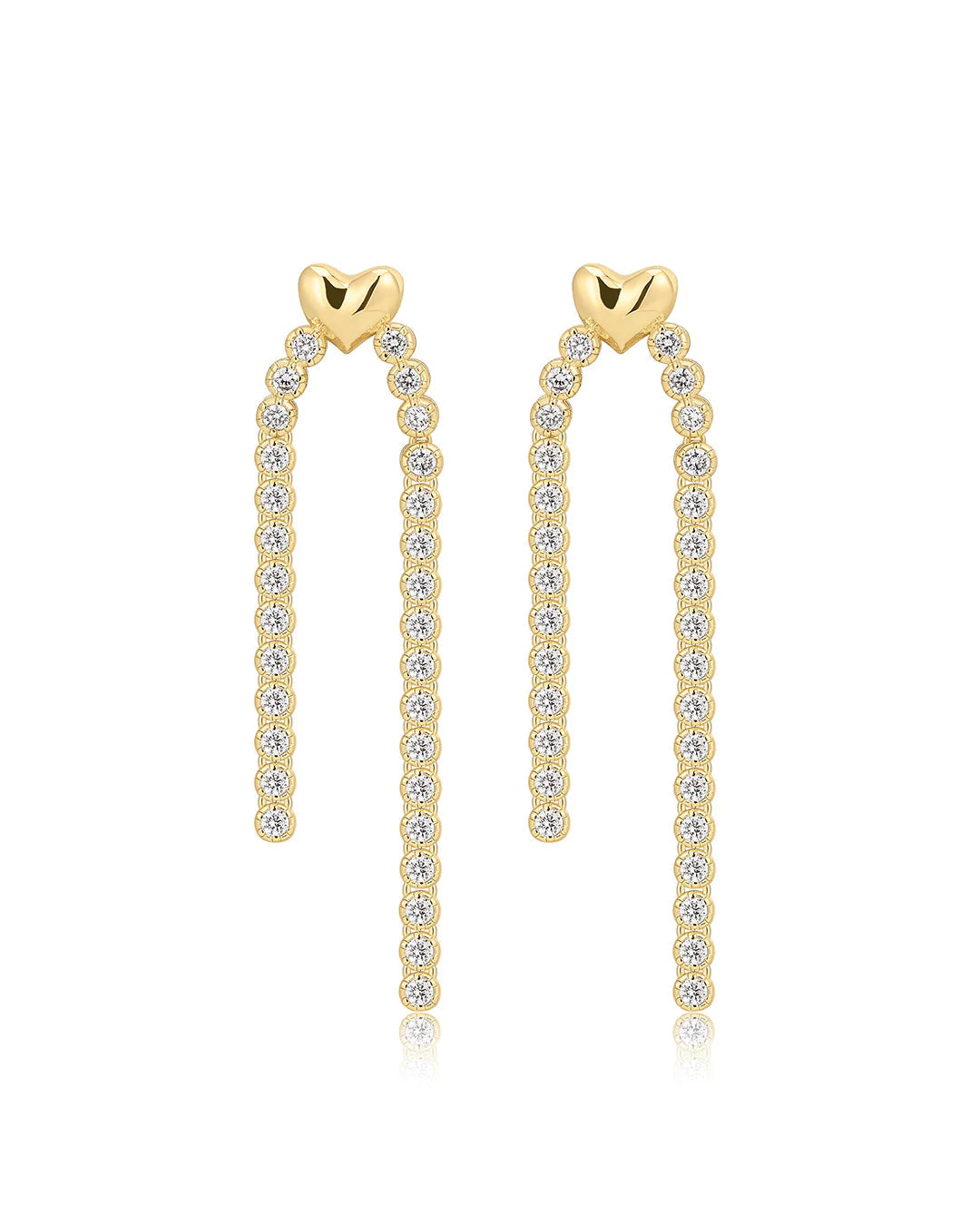 Molten Heart Cascading Studs GOLD Luv Aj-Luv Aj-Frolic Girls