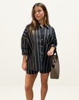 Marle Edie Shirt in BLACK STRIPE