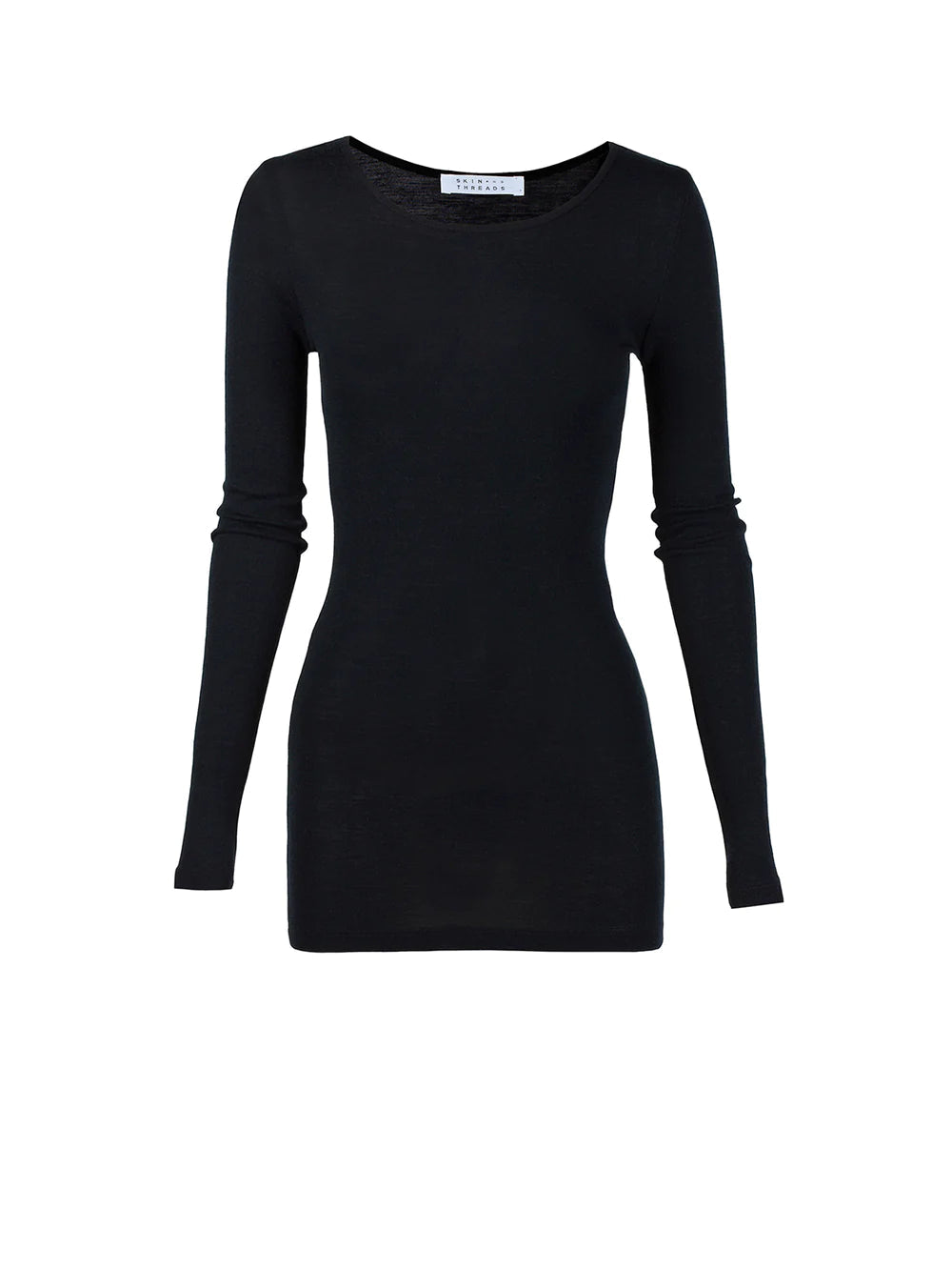 Merino Wool Crew Neck BLACK Skin &amp; Threads-Skin &amp; Threads-Frolic Girls