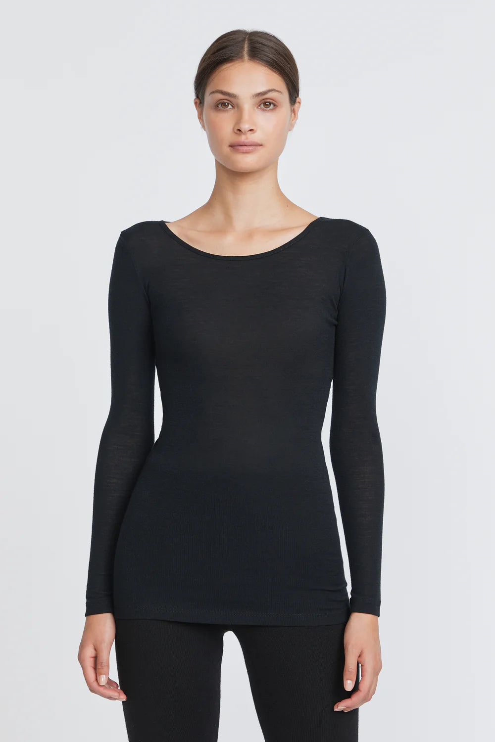 Merino Wool Crew Neck BLACK Skin &amp; Threads-Skin &amp; Threads-Frolic Girls