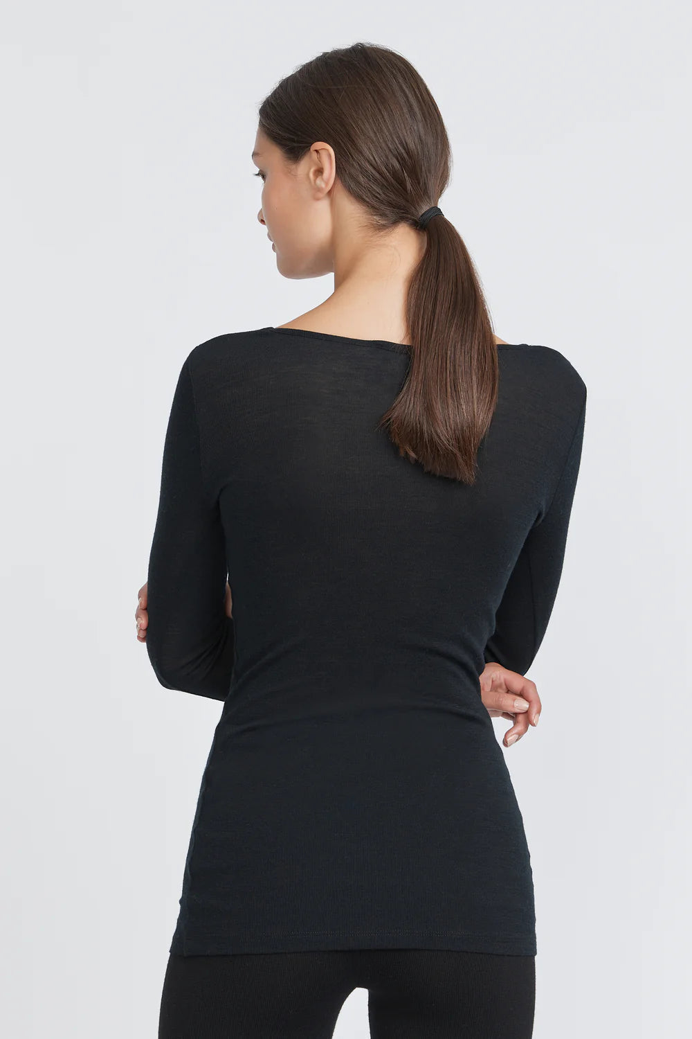 Merino Wool Crew Neck BLACK Skin &amp; Threads-Skin &amp; Threads-Frolic Girls