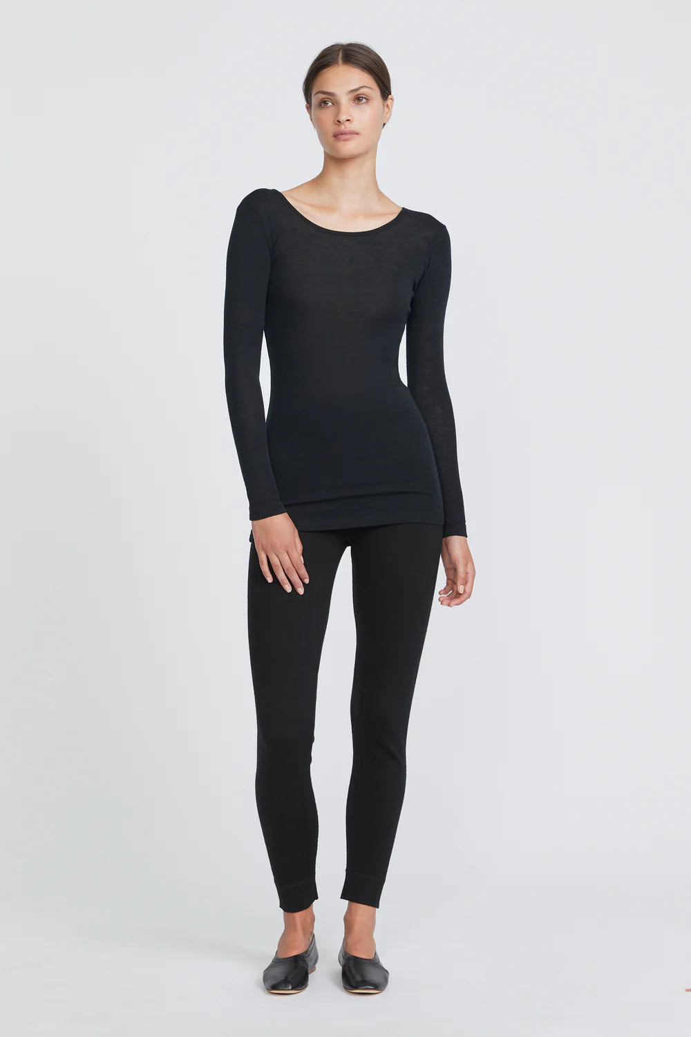 Merino Wool Crew Neck BLACK Skin &amp; Threads-Skin &amp; Threads-Frolic Girls