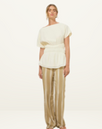 Mon Renn Lotus Top in Cream