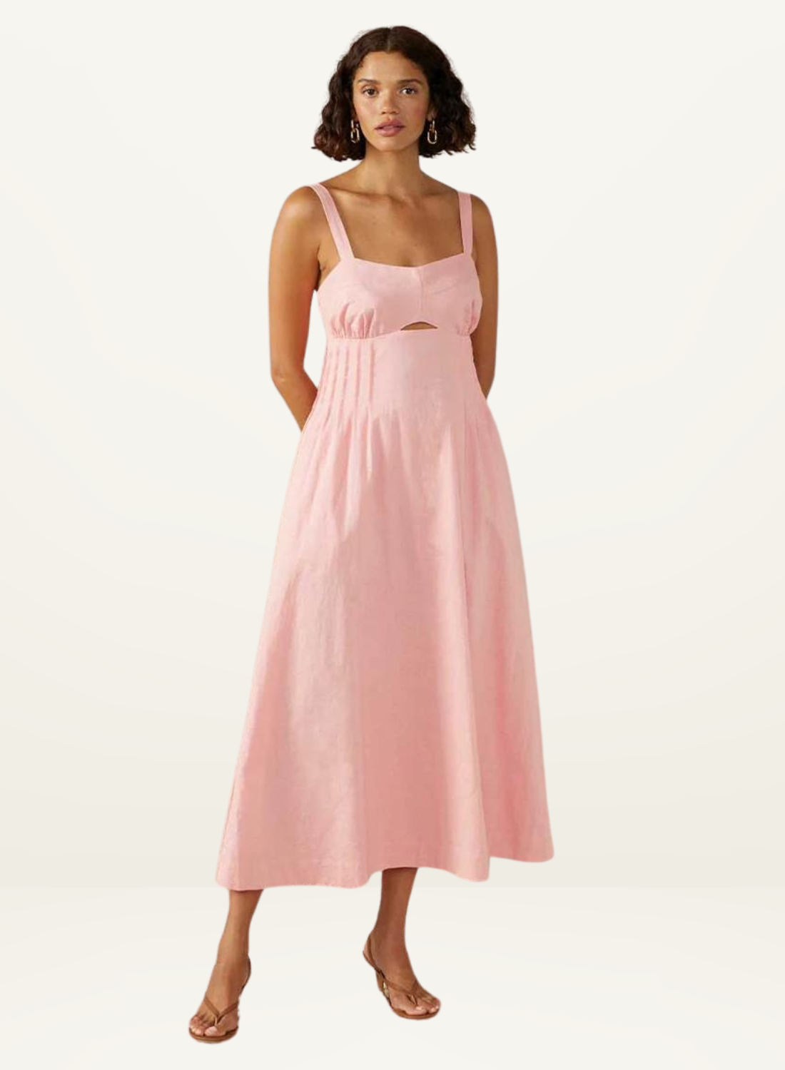 Mon Renn Sunlight Midi Dress in BLUSH PINK-MØN RENN-Frolic Girls