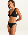 Monte & Lou Rib Longline Trib Bikini Top in BLACK-Monte and Lou-Frolic Girls