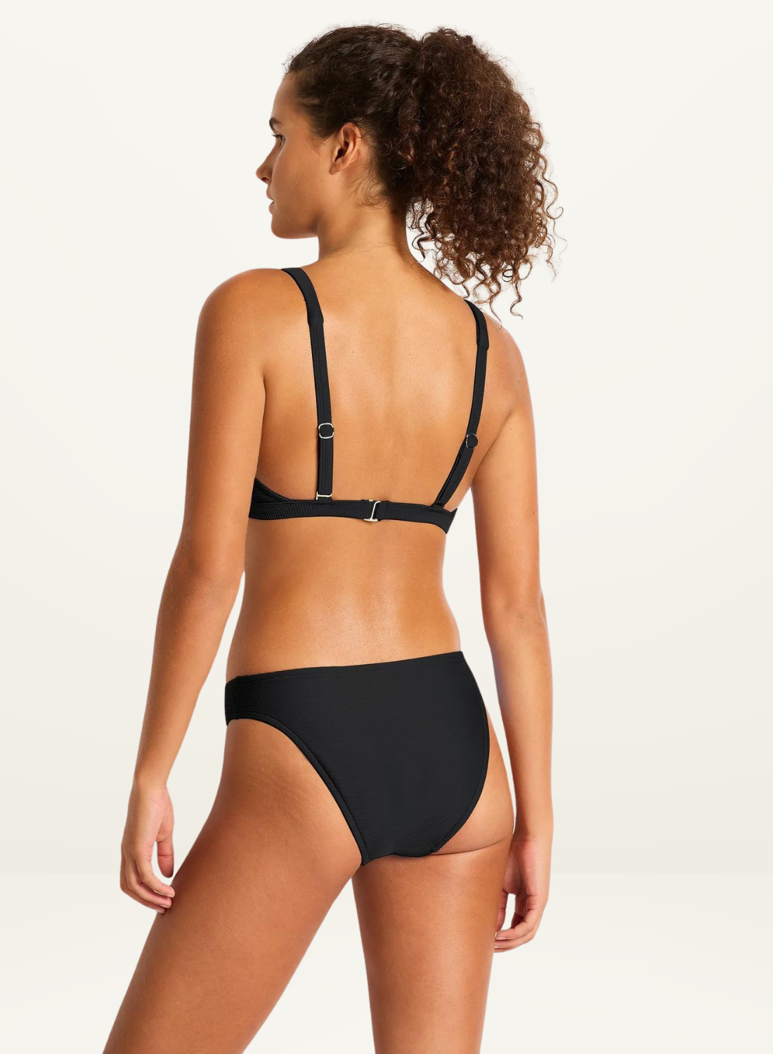 Monte & Lou Rib Longline Trib Bikini Top in BLACK-Monte and Lou-Frolic Girls