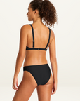 Monte & Lou Rib Longline Trib Bikini Top in BLACK-Monte and Lou-Frolic Girls